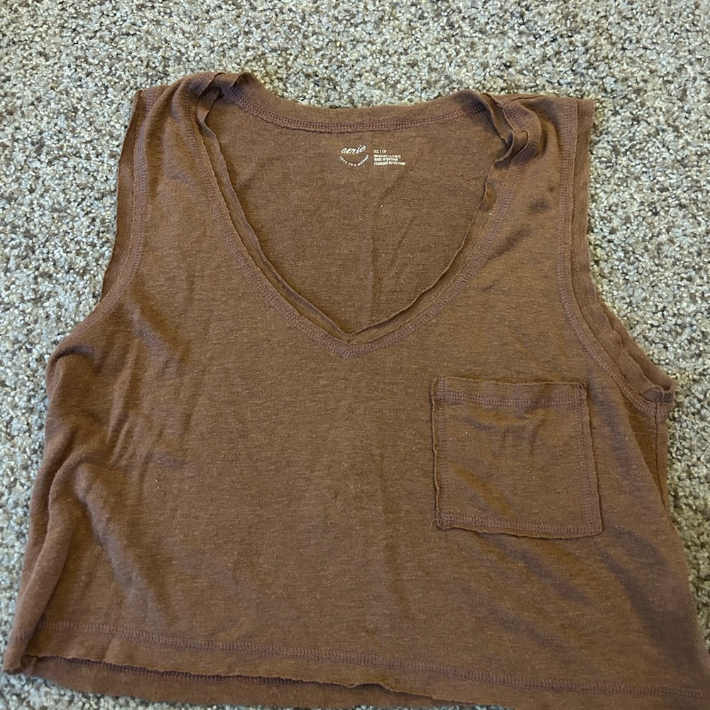 Aerie Cocoa Brown Tank Top